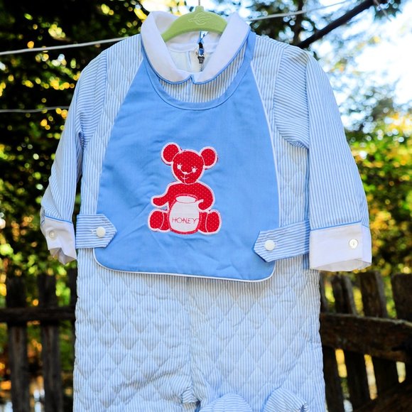 Fran Lavanda Boy 2-Piece Romper Set